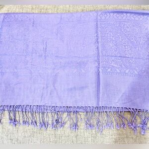 Light purple rectangle pashmina light scarf